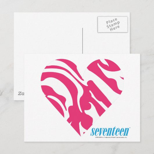 Zebra Magenta Postkarte (Vorne/Hinten)