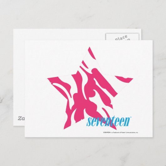 Zebra Magenta Postkarte (Vorne/Hinten)