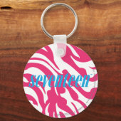 Zebra Magenta Schlüsselanhänger (Vorderseite)