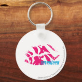 Zebra Magenta Schlüsselanhänger (Vorderseite)