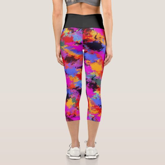 Zebra-Malerei Capri Leggings (Rückseite)