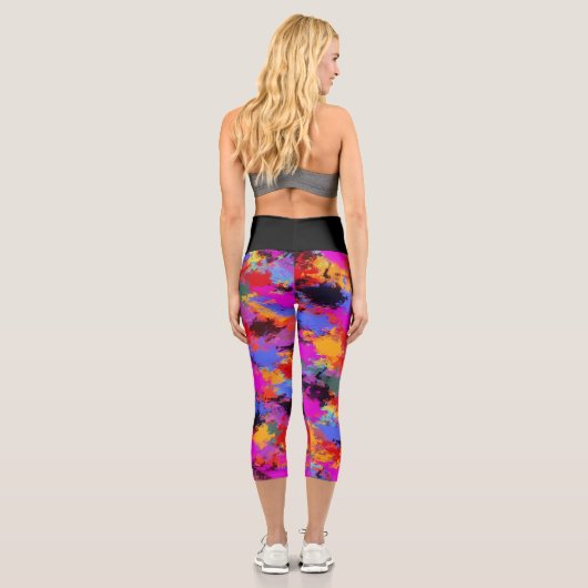 Zebra-Malerei Capri Leggings (Rückseite)