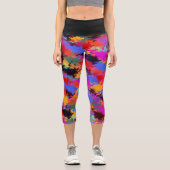 Zebra-Malerei Capri Leggings (Vorderseite)