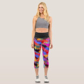 Zebra-Malerei Capri Leggings (Vorderseite)