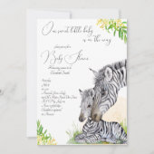 Zebra Mama und Baby African Safari Baby Dusche Einladung (Vorderseite)