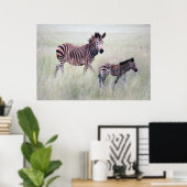 Zebra Mama und Baby Poster (Heimbüro)