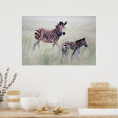 Zebra Mama und Baby Poster (Küche)