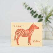 Zebra - Mandarin und leichte Orange Postkarte (Stehend Vorderseite)