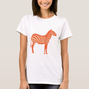 Zebra - Mandarin und leichte Orange T-Shirt