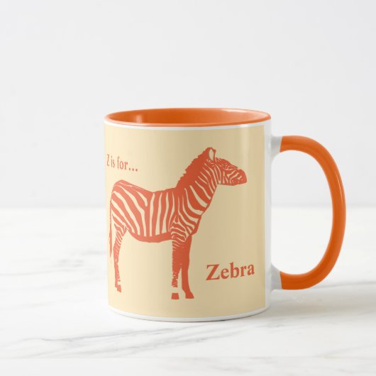Zebra - Mandarin und leichte Orange Tasse (Rechts)