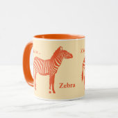 Zebra - Mandarin und leichte Orange Tasse (Vorderseite Links)