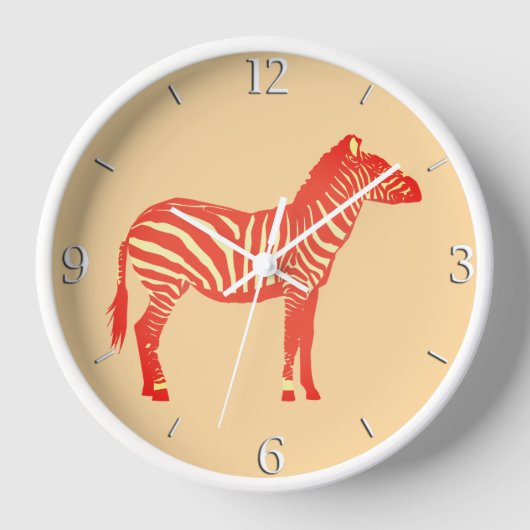 Zebra - Mandarin und leichte Orange Uhr (Vorderseite)