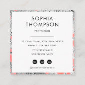 Zebra Marble Abstrakt QR Code Social Media Quadratische Visitenkarte (Rückseite)