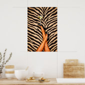 Zebra Martini Poster, Glam Mode Wandkunst, Chic Poster (Küche)