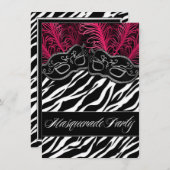 Zebra-Masquerade-Ball-Party Einladungen (Vorne/Hinten)