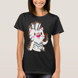 Zebra Mehrschichten Frieden Entspannt Niedlich Äst T-Shirt
