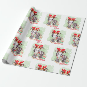 Zebra, meine ersten Weihnachten Geschenkpapier
