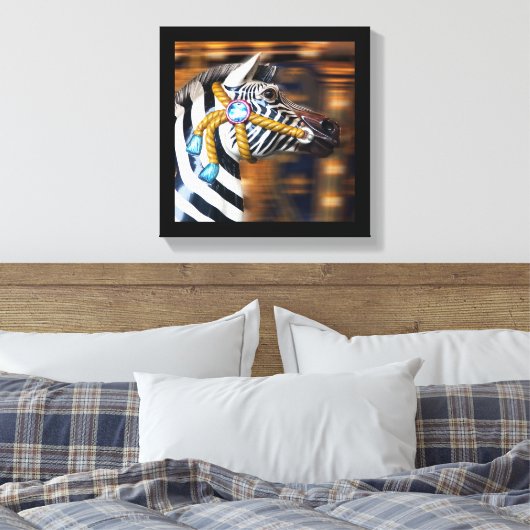 Zebra-Merry-Go-Round-Leinwand 20 Leinwanddruck (Insitu (Schlafzimmer))
