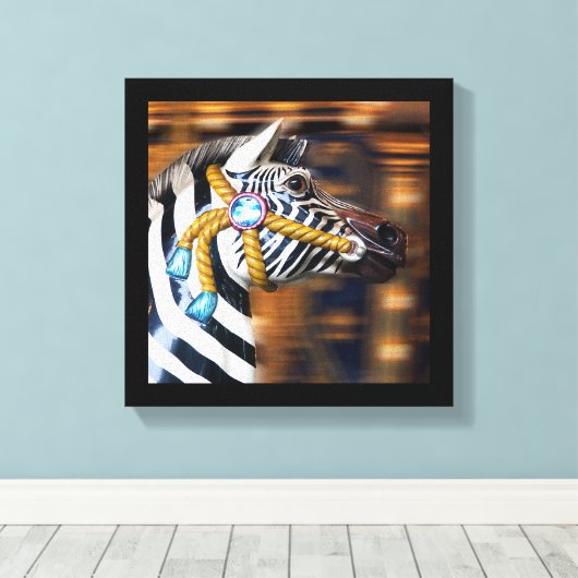 Zebra-Merry-Go-Round-Leinwand 20 Leinwanddruck (Insitu (Holzboden))