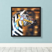 Zebra-Merry-Go-Round-Leinwand 20 Leinwanddruck (Insitu (Holzboden))