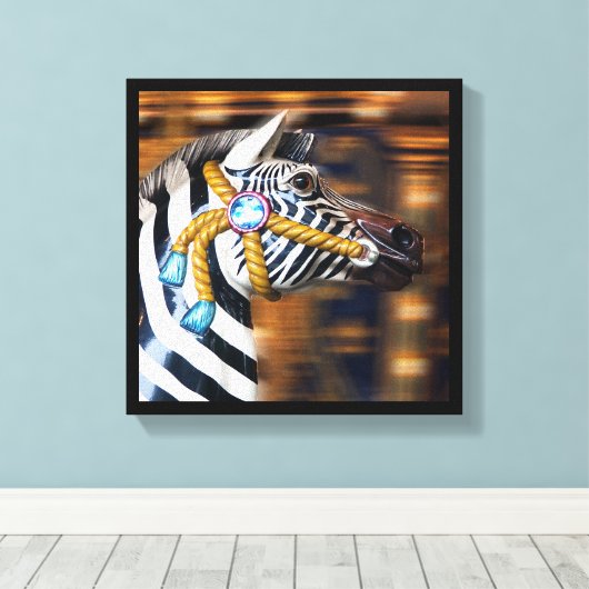 Zebra-Merry-Go-Round-Leinwand 20 Leinwanddruck (Insitu (Holzboden))