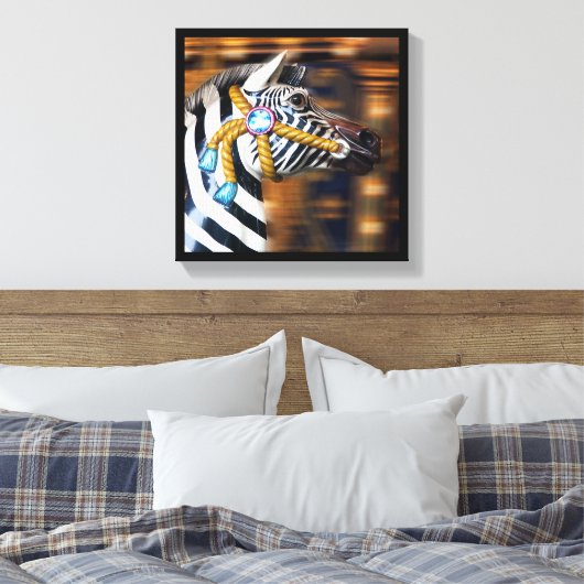 Zebra-Merry-Go-Round-Leinwand 20 Leinwanddruck (Insitu (Schlafzimmer))