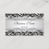 Zebra Metal Chrome Look Elegantes Schwarz-weißes S Visitenkarte (Vorderseite)