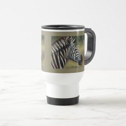 Zebra-Metallreise-Tasse Reisebecher (VorderseiteRechts)