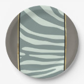 Zebra-Minze, grün, schwarz und cremefarben Pappteller (Vorderseite)
