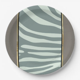 Zebra-Minze, grün, schwarz und cremefarben Pappteller