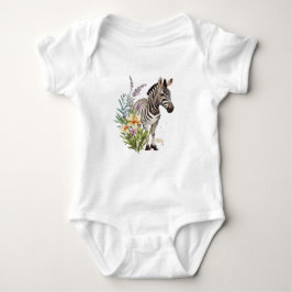 Zebra mit Blume Baby Strampler