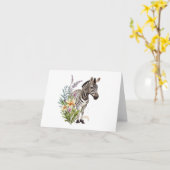 Zebra mit Blume BLANK Karte (Gelbe Blume)