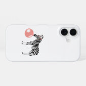 Zebra mit Bubble Gum bläst eine Blase iPhone 16 Hülle (Rückseite (Horizontal))