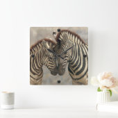 Zebra mit Colt Quadratische Wanduhr (Zuhause)