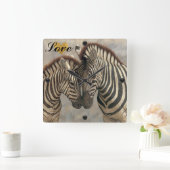 Zebra mit Colt Quadratische Wanduhr (Zuhause)