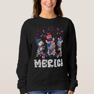 Zebra mit Feuerwerk Sonnenbrille Hat Merica 4. von Sweatshirt