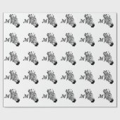 Zebra mit gefleckten schwarzen Streifen Geschenkpapier (Flach)