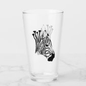 Zebra mit gefleckten schwarzen Streifen Glas (Rückseite)