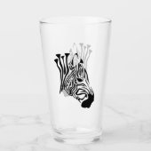 Zebra mit gefleckten schwarzen Streifen Glas (Vorderseite)