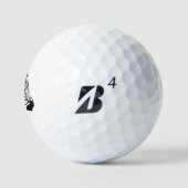 Zebra mit gefleckten schwarzen Streifen Golfball (Logo)