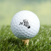 Zebra mit gefleckten schwarzen Streifen Golfball (Insitu T-Shirt)