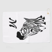 Zebra mit gefleckten schwarzen Streifen Golfhandtuch (Horizontal)