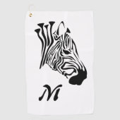 Zebra mit gefleckten schwarzen Streifen Golfhandtuch (Vorderseite)