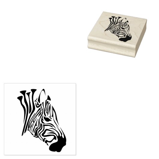 Zebra mit gefleckten schwarzen Streifen Gummistempel (Stempel)