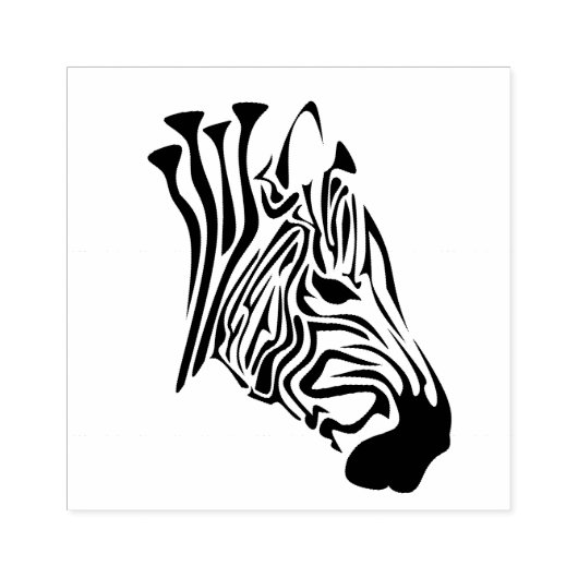 Zebra mit gefleckten schwarzen Streifen Gummistempel (Prägung)