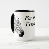 Zebra mit gefleckten schwarzen Streifen Tasse (Vorderseite Links)