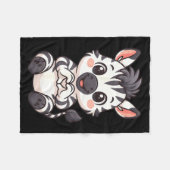 Zebra mit Herz Frauen Mädchen Kinder Herz süßes Ze Fleecedecke (Vorderseite (Horizontal))