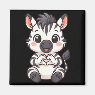 Zebra mit Herz Frauen Mädchen Kinder Herz süßes Ze Magnet