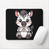 Zebra mit Herz Frauen Mädchen Kinder Herz süßes Ze Mousepad (Mit Mouse)