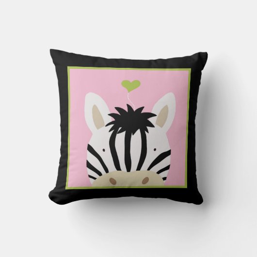 Zebra mit Herz Kissen (Vorderseite)